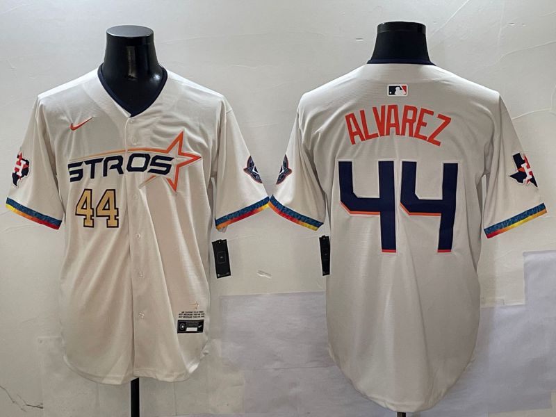 Men Houston Astros #44 Alvarez Cream Fourth generation Joint Name 2025 Nike MLB Jersey style 4152